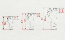 Load image into Gallery viewer, Pair of Little Carved Legs, Set 2pc, classic style legs, baroque legs, wooden legs, queen anne style