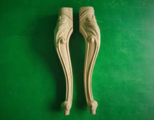 Load image into Gallery viewer, Cool Carved Cabriole Legs, Set 2pc, for the table, classic style legs, baroque legs, wooden legs