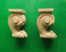 Load image into Gallery viewer, Legs With Claws, Set 2 of pc, classic style feets, baroque legs, wooden feets, queen anne style