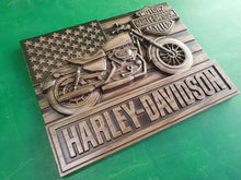 Load image into Gallery viewer, Harley-Davidson carved painting, carved wood panno, Gift for biker, presonalised