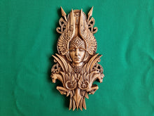 Load image into Gallery viewer, Valkyrie Norse Godness, Pagan altar, Norse mythology, Celtic wood carving