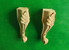 Load image into Gallery viewer, Pair of Beautiful Carved Legs, Set 2pc, classic style legs, baroque legs, wooden legs, queen anne style