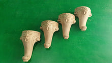 Load image into Gallery viewer, Carved Cabriole Legs, Set 4pc, for the cupboard, baroque Style, wooden legs, furniture leg