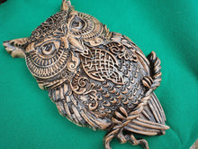 Load image into Gallery viewer, Viking Owl, Celtic Design Bird,Celtic Owl, Wall Hanging Sculpture, Viking Decor, Scandinavian
