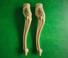 Load image into Gallery viewer, Cool Carved Cabriole Legs, Set 2pc, for the table, classic style legs, baroque legs, wooden legs