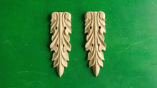 Load image into Gallery viewer, Carved Wooden Corbels Unpainted, Set 2pc, Home Wall Embellishments, wood onlays, wood wall art decor