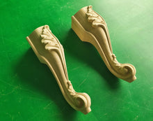 Load image into Gallery viewer, Pair of Beautiful Carved Legs, Set 2pc, classic style legs, baroque legs, wooden legs, queen anne style