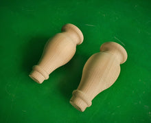 Load image into Gallery viewer, Round Wooden Legs, Set 2pc, for the table, classic style legs, baroque legs, wooden legs