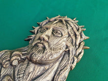 Load image into Gallery viewer, Jesus in a wreath,  wall hanging religion panno, home altar catholic