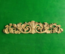 Load image into Gallery viewer, Wood Onlay Grapes, carved flower, horizontal decor, carved decoration of wood, wooden onlay, wall hanging