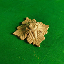Load image into Gallery viewer, Pair of Carved Rosettes Unpainted, Set of 2pcs, Home Wall Embellishments, wood onlays, wood wall art decor