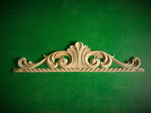Load image into Gallery viewer, Unpainted Wood Carved Applique Onlay, 1pc, Home Wall Embellishments, Furniture Carving, Wood Onlay