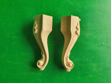 Load image into Gallery viewer, Pair of Beautiful Carved Legs, Set 2pc, classic style legs, baroque legs, wooden legs, queen anne style