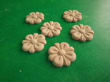 Load image into Gallery viewer, Flower decor of wood, Unpainted, 6 pieces, Home Wall Embellishments, wood onlays, wood wall art decor