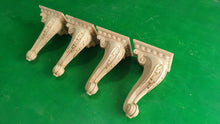 Load image into Gallery viewer, Carved Cabriole Legs, Set 4pc, for the cupboard, baroque Style, wooden legs, furniture leg