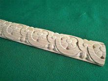 Load image into Gallery viewer, Carved Molding of wood, 40" Carved wooden Baguette, Carved timber unfinished wood trim moulding corner piece for craft woodwork projects