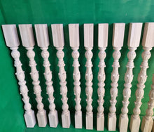 Load image into Gallery viewer, Carved balustrade of wood, carved banister of wood, stair balusters, Custom size wood balusters for stairs