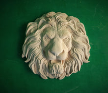 Load image into Gallery viewer, Beautiful Lion Head, Carved lion head, Unpainted, 1pc, Applique furniture decor DIY Furniture Trim Supplies wall ornaments pediments