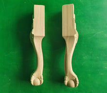 Load image into Gallery viewer, Legs with Eagle's Claws, Set 2pc, classic style legs, baroque legs, wooden legs, queen anne style