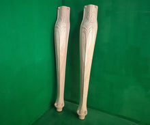 Load image into Gallery viewer, Carved Cabriole Legs of wood, Set of 2pc, for the dinner table, coffee table, for furniture restoration