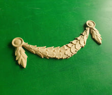 Load image into Gallery viewer, Carved aiguillette, horizontal decor, carved decoration of wood, wooden onlay, wall hanging