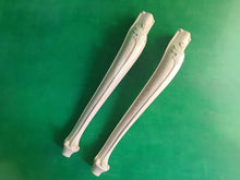 Load image into Gallery viewer, Carved Cabriole Legs of wood, Set of 2pc, for the dinner table, coffee table, for furniture restoration