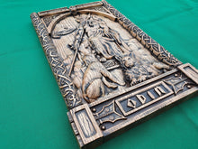 Load image into Gallery viewer, God ODIN on the throne , Scandinavian God, Celtic wood carving, Viking carving, wooden carving