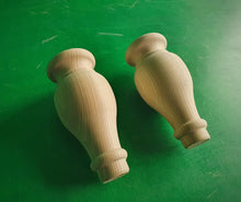 Load image into Gallery viewer, Round Wooden Legs, Set 2pc, for the table, classic style legs, baroque legs, wooden legs