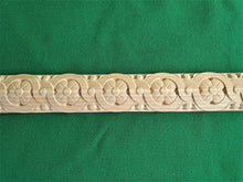 Load image into Gallery viewer, Carved Molding of wood, 40" Carved wooden Baguette, Carved timber unfinished wood trim moulding corner piece for craft woodwork projects
