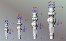 Load image into Gallery viewer, Baroque style Legs, Set 2pc, for the table, classic style legs wardrobe legs wooden feets queen anne style