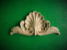 Load image into Gallery viewer, Shell decor, Wood Carved Applique Onlay, 1pc, Home Wall Embellishments, Furniture Carving