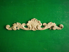 Load image into Gallery viewer, Floral Wood Pattern, wooden onlay, 1pc, Applique furniture decor DIY Furniture Trim Supplies wall ornaments pediments