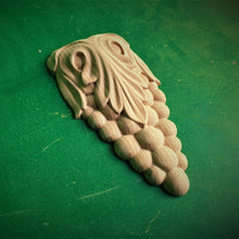 Load image into Gallery viewer, Carved Wooden Corbels Unpainted, Home Wall Embellishments, wood onlays, wood wall art decor