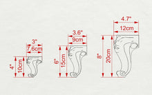 Load image into Gallery viewer, Carved Cabriole Legs, Set 4pc, for the cupboard, baroque Style, wooden legs, furniture leg