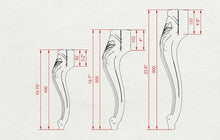 Load image into Gallery viewer, Cool Carved Cabriole Legs, Set 2pc, for the table, classic style legs, baroque legs, wooden legs