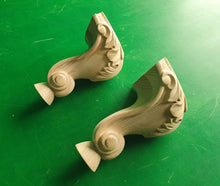 Load image into Gallery viewer, Pair of Little Carved Legs, Set 2pc, classic style legs, baroque legs, wooden legs, queen anne style