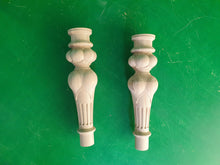 Load image into Gallery viewer, Baroque style Legs, Set 2pc, for the table, classic style legs wardrobe legs wooden feets queen anne style