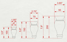 Load image into Gallery viewer, Round Wooden Legs, Set 2pc, for the table, classic style legs, baroque legs, wooden legs