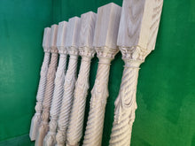 Load image into Gallery viewer, Wooden baluster for the stairs or balustrade, carved banister of wood, stair balusters, Custom size wood balusters for stairs