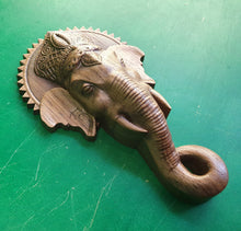 Load image into Gallery viewer, Wooden Lord Ganesha Head Wall Hanging ,Ganesha Elephant Head, Wood carving