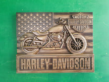 Load image into Gallery viewer, Harley-Davidson carved painting, carved wood panno, Gift for biker, presonalised