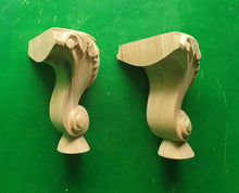 Load image into Gallery viewer, Pair of Little Carved Legs, Set 2pc, classic style legs, baroque legs, wooden legs, queen anne style