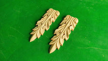 Load image into Gallery viewer, Carved Wooden Corbels Unpainted, Set 2pc, Home Wall Embellishments, wood onlays, wood wall art decor