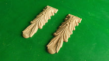 Load image into Gallery viewer, Decorative Carved Wooden Corbels Unpainted, Set 2pc, Home Wall Embellishments, wood onlays, wood wall art decor