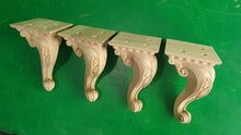 Load image into Gallery viewer, Carved Cabriole Legs, Set 4pc, for the cupboard, baroque Style, wooden legs, furniture leg