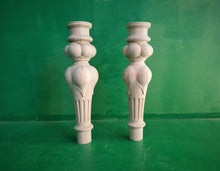 Load image into Gallery viewer, Baroque style Legs, Set 2pc, for the table, classic style legs wardrobe legs wooden feets queen anne style