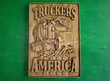 Load image into Gallery viewer, Truckers Drive America, carved painting of wood, gift for truckers