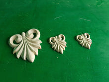 Load image into Gallery viewer, Carved Leaf of wood, Unpainted, 1 piece, Home Wall Embellishments, wood onlays, wood wall art decor