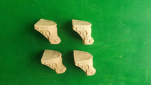 Load image into Gallery viewer, Carved Cabriole Legs, Set 4pc, for the cupboard, baroque Style, wooden legs, furniture leg