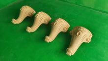 Load image into Gallery viewer, Carved Cabriole Legs, Set 4pc, for the cupboard, baroque Style, wooden legs, furniture leg